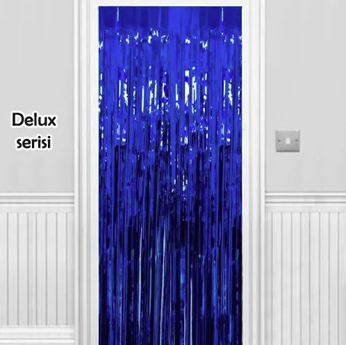 Lacivert Işıltılı Duvar Kapı Perdesi Arka Fon 90x200 cm